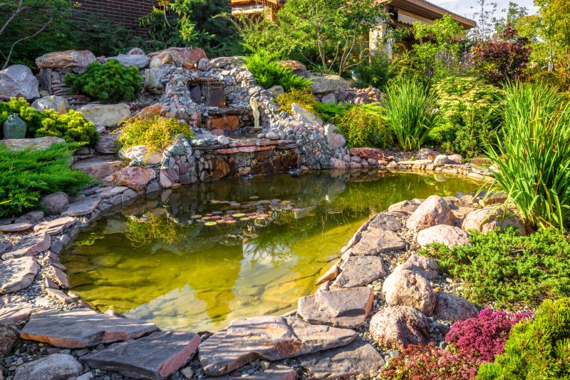 Water Feature with Rock Wall