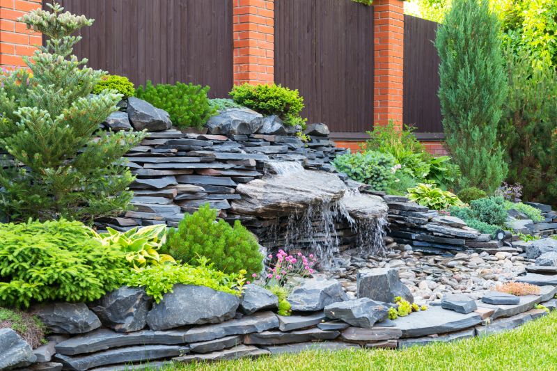 Water Feature with Rock Wall